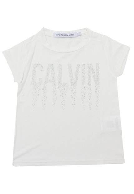 Camiseta Calvin Klein Kids Menina Estampado Branco - Marca Calvin Klein Kids