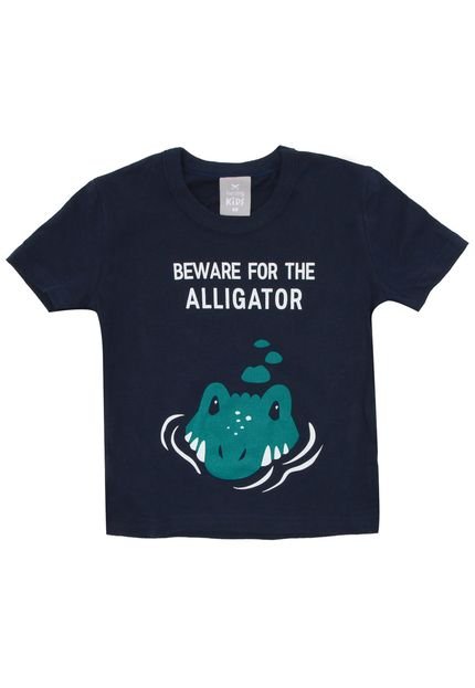 Camiseta Hering Kids Menino Escrita Azul-Marinho - Marca Hering Kids