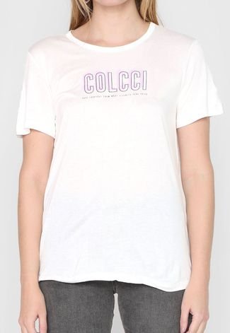 Camiseta Colcci Lettering Branca