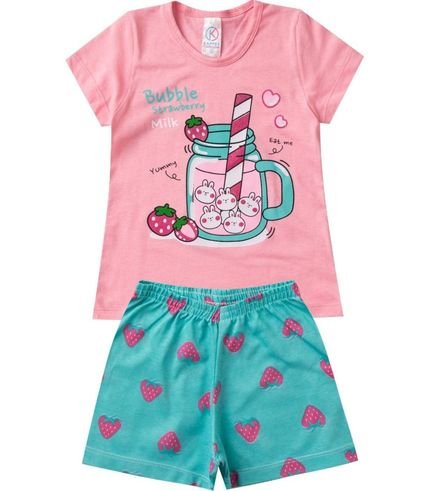 Pijama Verão Infantil Feminino Kappes Rosa - Marca Kappes