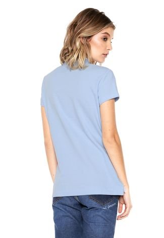Camisa Polo Tommy Hilfiger New Chiara Str Ss Azul