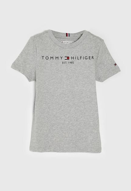 Camiseta Tommy Hilfiger Slim Logo Cinza - Marca Tommy Hilfiger