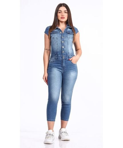 Macacão Feminino Jeans Skinny Razon Jeans - Marca Razon Jeans