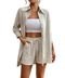 Conjunto De Linho Levosch Camisa e Shorts Nude - Marca 77VS LEVOSCH