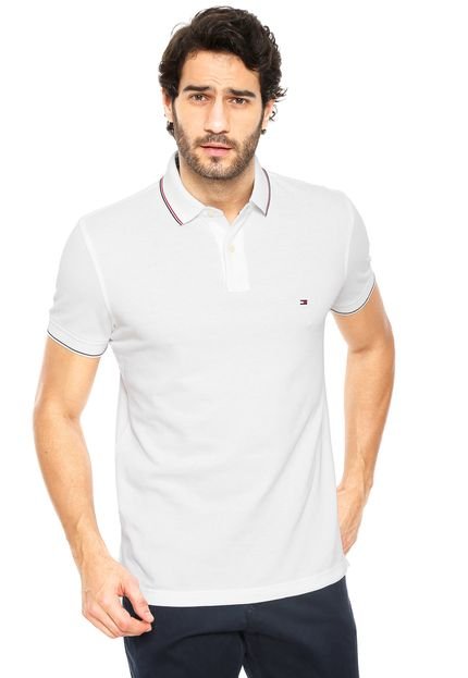 Camisa Polo Tommy Hilfiger Slim Branca - Marca Tommy Hilfiger