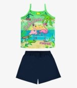 Conjunto Infantil Blusa De Alça E Shorts Rovi Kids Verde - Marca Rovitex Kids