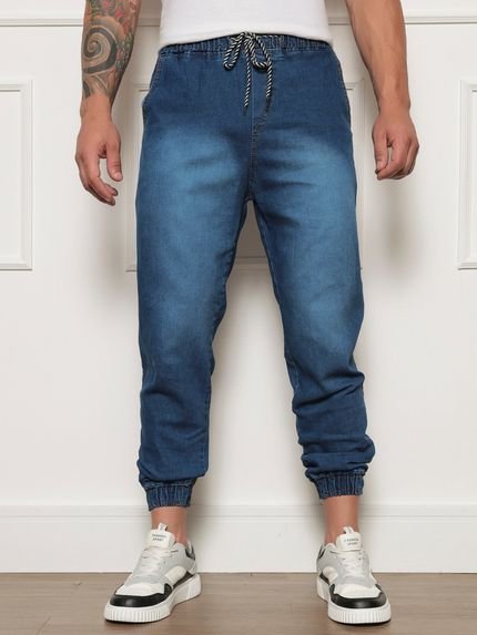 Calça Jogger Jeans Pentagono Masculina Azul Escuro - Marca CKF Wear