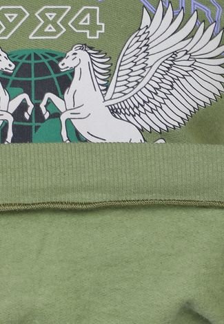 Blusa de Moletom Flanelada Fechada Forever 21 Pegasus Verde