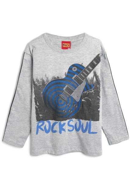 Camiseta Kyly Infantil Rock Cinza - Marca Kyly