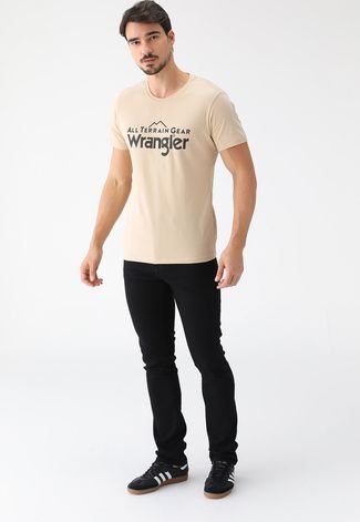 Camiseta Wrangler Reta Logo Bege