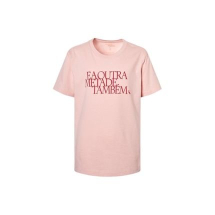 Camiseta Malha Mini Metade Amor Reserva Mini Rosa - Marca Reserva Mini