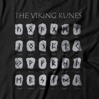 Camiseta Feminina Viking Runes - Preto