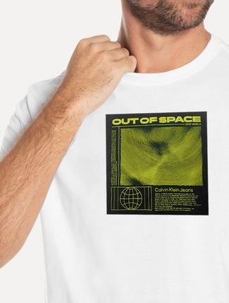 Camiseta Calvin Klein Jeans Masculina Out Of Space Branca