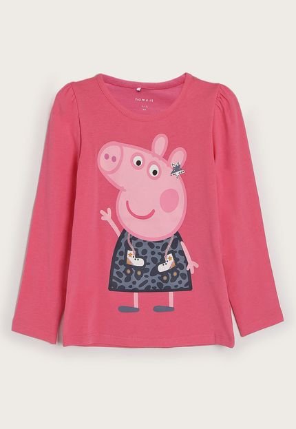 Camiseta Infantil Name It Peppa Pig Rosa - Marca Name It