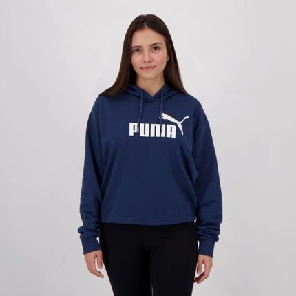 Moletom Puma Essentials Cropped Feminino Azul. - Marca Puma