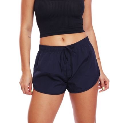 Shorts Curto Feminino Tactel Praia Piscina Academia Corrida Marinho - Marca ADRIBEN