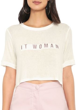 Camiseta Cropped Enna It Woman Off-white