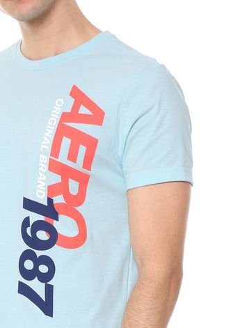 Camiseta Aeropostale Lettering Azul