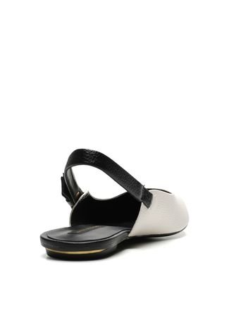 Sapatilha Couro Jorge Bischoff Sling Back Off-White