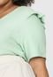 Blusa AMBER Curves Plus Size Babados Verde - Marca AMBER Curves