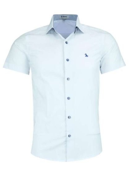 Camisa Social Amil Ultron Slim com Elastano M/Curta Com detalhes na Gola Luxo Branco - Marca Amil