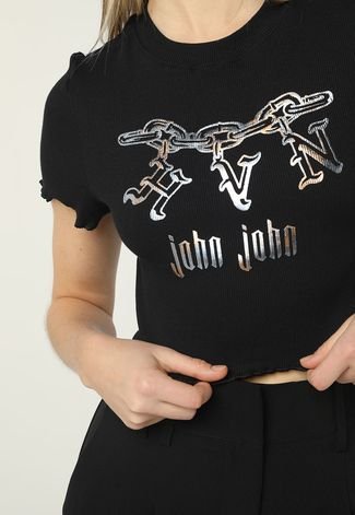 Camiseta Cropped Canelada John John Label Branca - Compre Agora