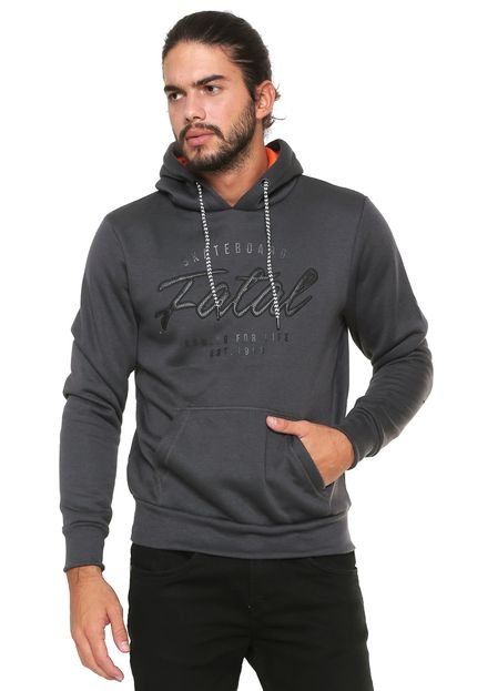 Moletom Flanelado Fechado Fatal Surf Estampado Cinza - Marca Fatal Surf