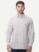 Camisa Dudalina Masculina Comfort Slub Cotton Xadrez Off-White - Marca Dudalina