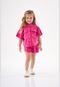 Camisa Infantil Menina em Sarja Up Baby Rosa - Marca Up Baby