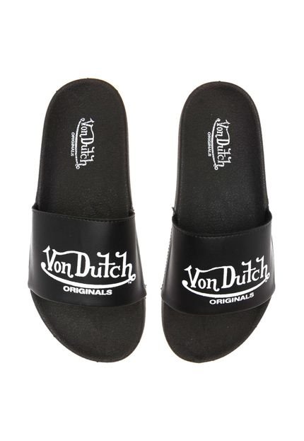Chinelo Slide Von Dutch Logo Preto - Marca Von Dutch 