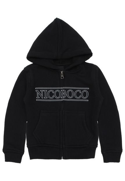 Blusa de Moletom Nicoboco Menino Escrita Preta - Marca Nicoboco