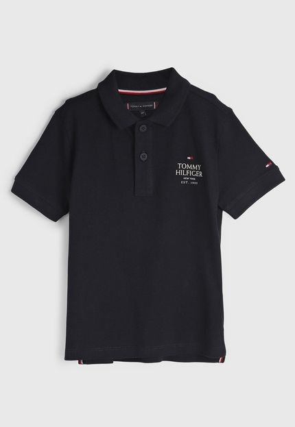 Camisa Manga Curta Tommy Hilfiger Kids Polo Preta - Marca Tommy Hilfiger Kids