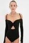 Body Trendyol Collection Cut Out Preto - Marca Trendyol Collection