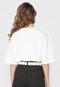 Camiseta Cropped Colcci Lettering Holográfico Off-White - Marca Colcci