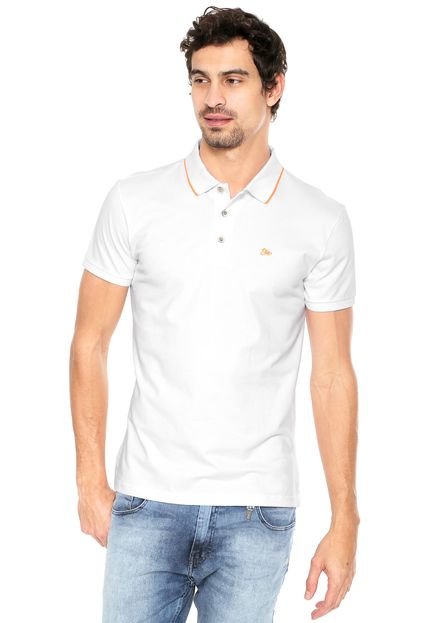 Camisa Polo Ellus Logo Branca/Laranja - Marca Ellus