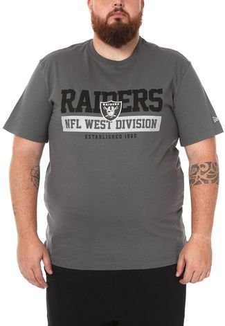 Camiseta New Era Oakland Raiders Grafite