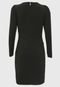 Vestido Michael Kors PUFF SLV WRAP Preto - Marca Michael Kors