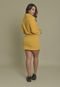 Jaqueta Texturizada com Botões na Cor Amarelo Lemier Collection Feminino - Marca Lemier Jeans