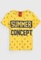 Camiseta Kyly Infantil Lettering Amarela/Preto - Marca Kyly