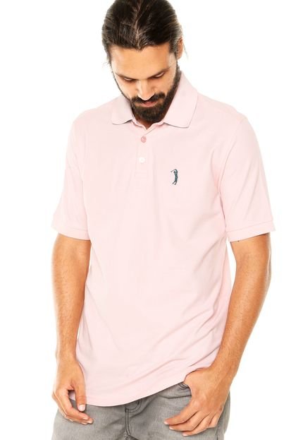 Camisa Polo Aleatory Bordado Rosa - Marca Aleatory