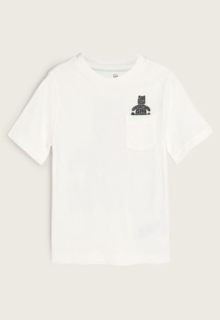 Camiseta Infantil GAP Contraste Branca - Marca GAP