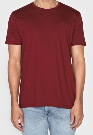 Camiseta Calvin Klein Bordado Vinho