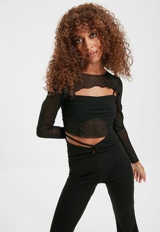 Blusa Trendyol Recorte Preta