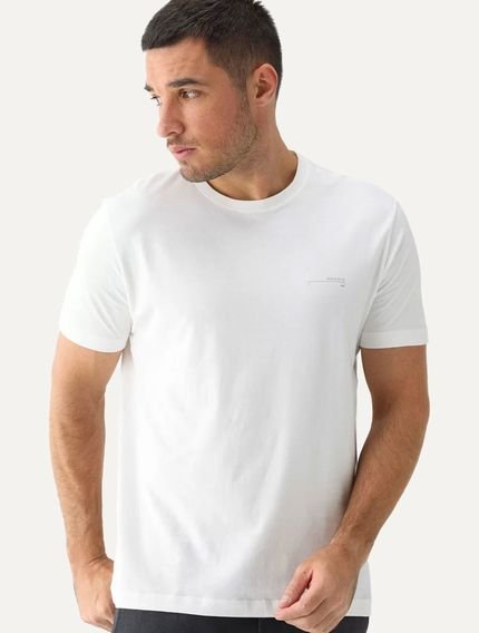 Camiseta Aramis Masculina Estampa Assinatura Peito Off White - Marca Aramis