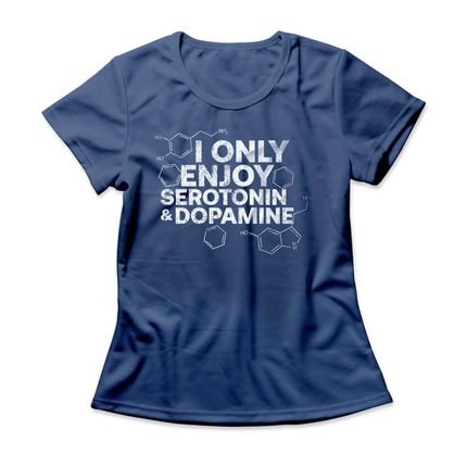 Camiseta Feminina Serotonin & Dopamine - Azul Genuíno - Marca Studio Geek 