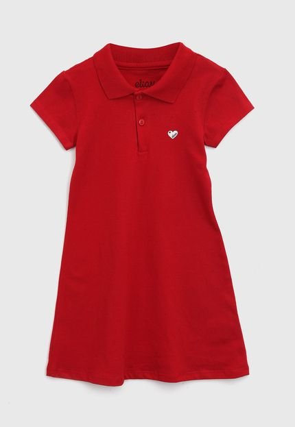 Vestido Polo Elian Infantil Liso Vermelho - Marca Elian