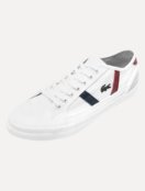 Kit Lacoste Tênis Masculino Sideline Canvas Branco e Meias Cano Curto Sport Low - Marca Lacoste