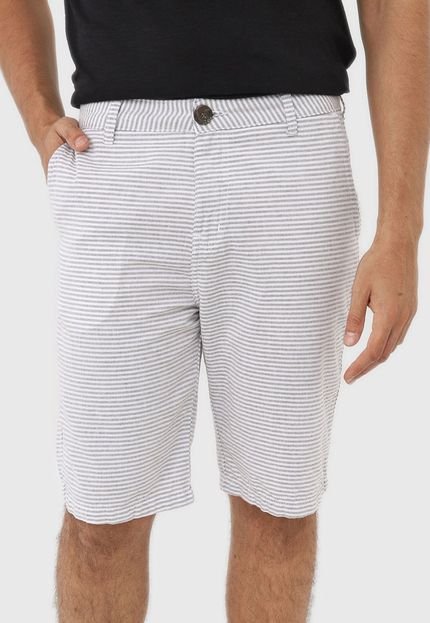 Bermuda Hering Chino Listrada Cinza - Marca Hering