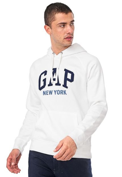 Moletom Flanelado Fechado GAP Lettering Off-white - Marca GAP