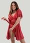 Kit Robe e Body de Renda Feminino Sexy Vermelho - Marca Rioutlet